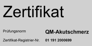 Zertifikat QM-Akutschmerz Zertifikat QM-Akutschmerz